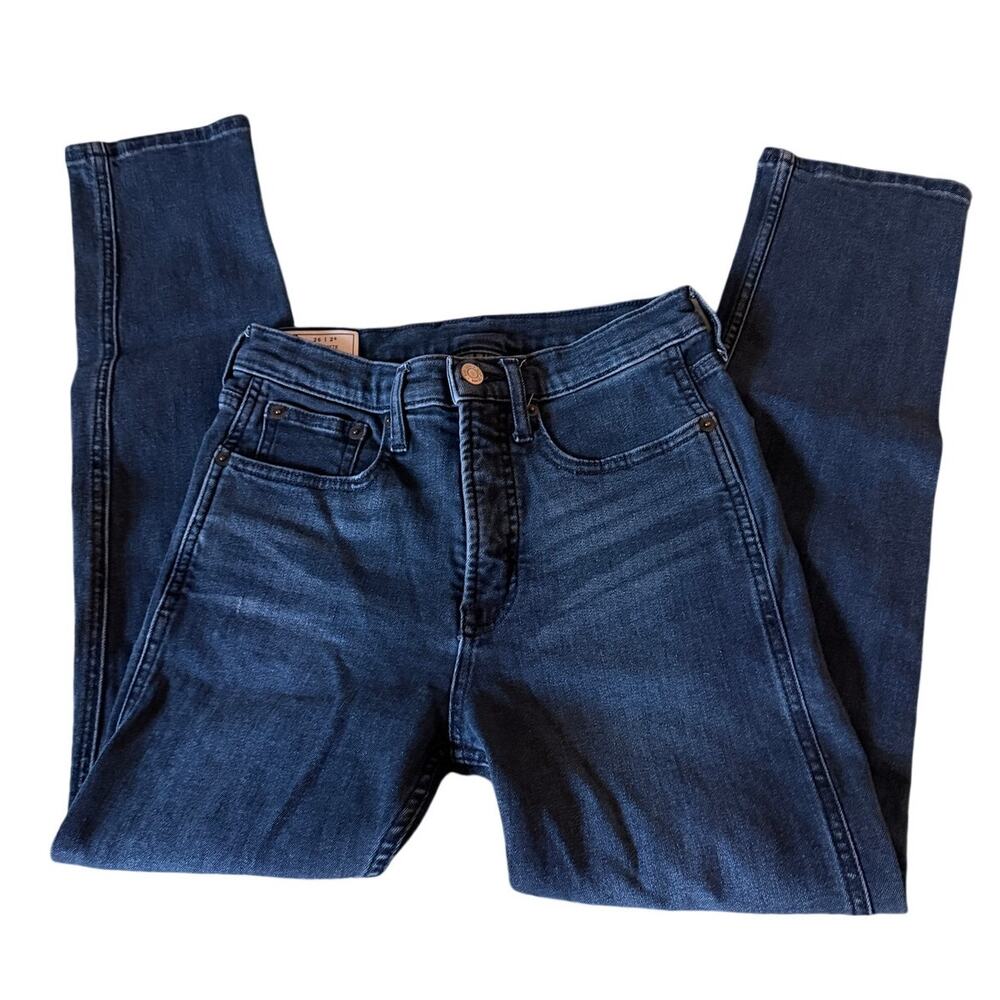 Gap Cigarette High Rise Jeans Womens 26/2R Stretch Slim Straight Dark Wash Denim